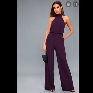 Purple high neck jumpsuit. Size small. Great condition